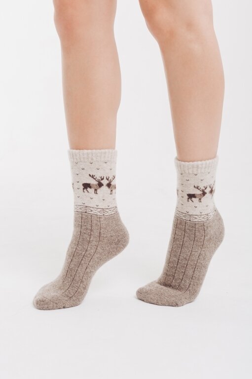 Купить Носки серые из 100% шерсти яка 