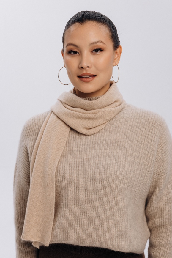 Купить Шарф "Gobis'Sun" бежевый из кашемира 