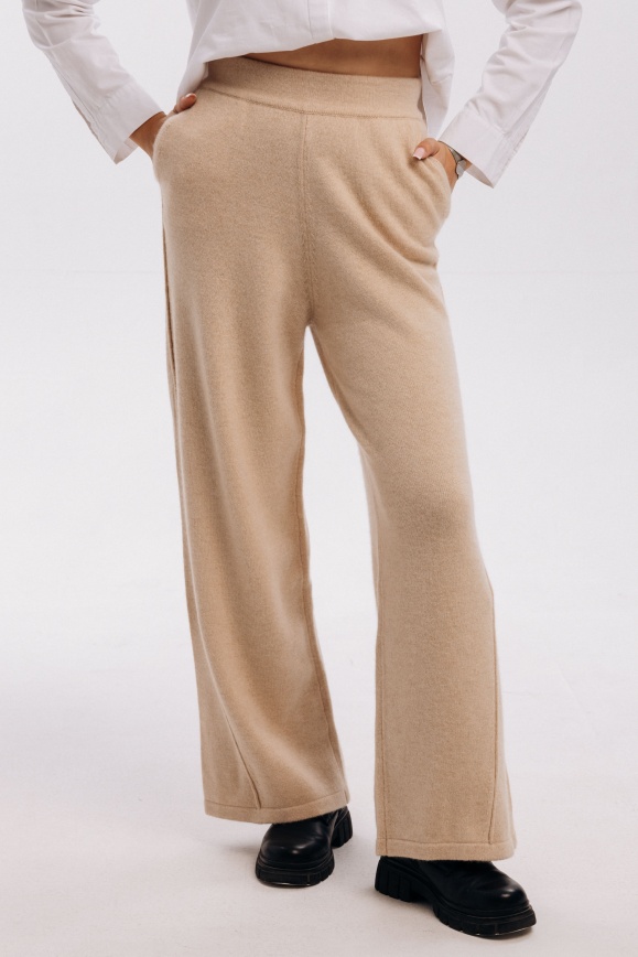 Купить Бежевые брюки из 100% кашемира 