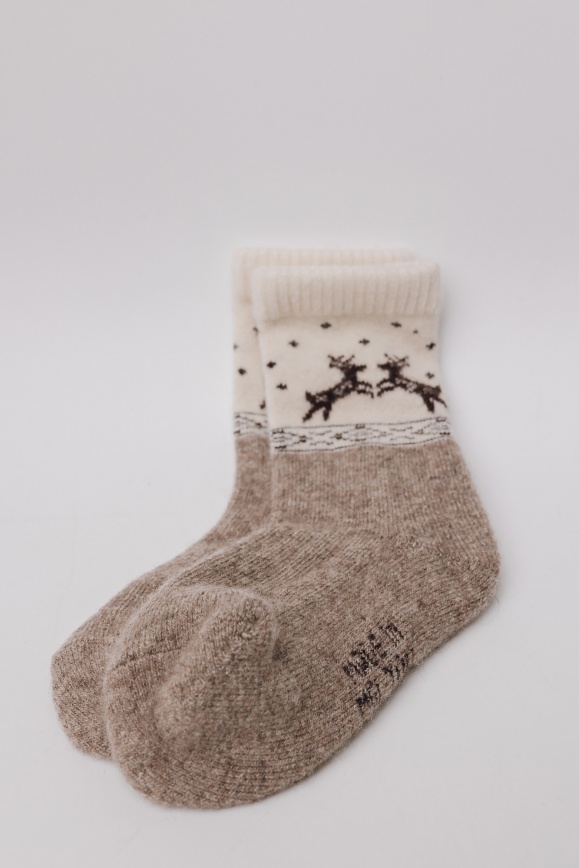 Купить Носки детские из 100% шерсти яка цвета капучино 