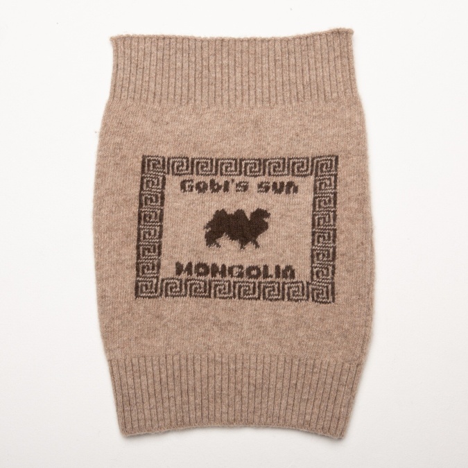 Купить Пояс с нашивкой из 100% шерсти яка цвета капучино 