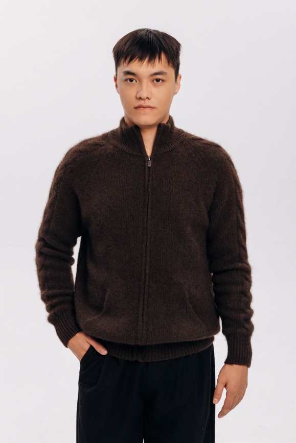 Купить Коричневая кофта из 100% пуха яка 