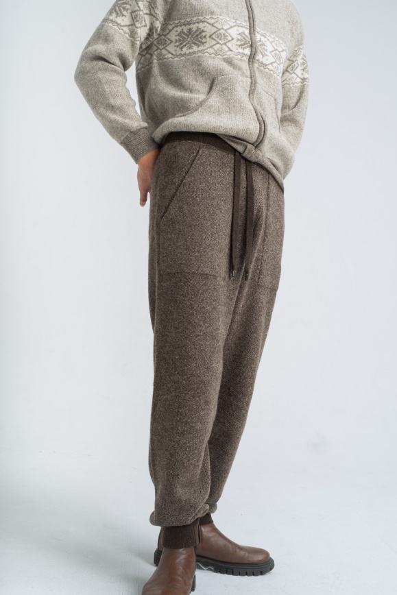 Купить Штаны из 100% шерсти яка цвета капучино 