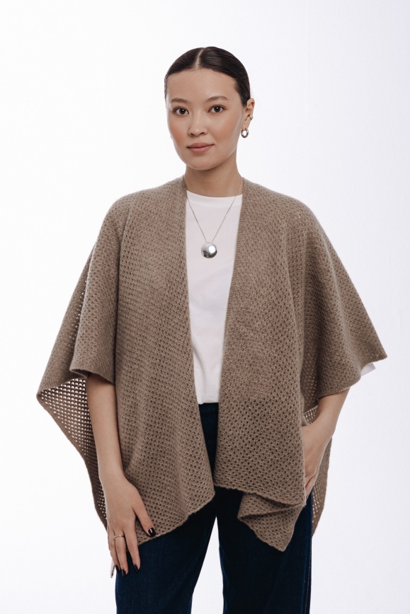 Купить Накидка цвета капучино из 100% кашемира 