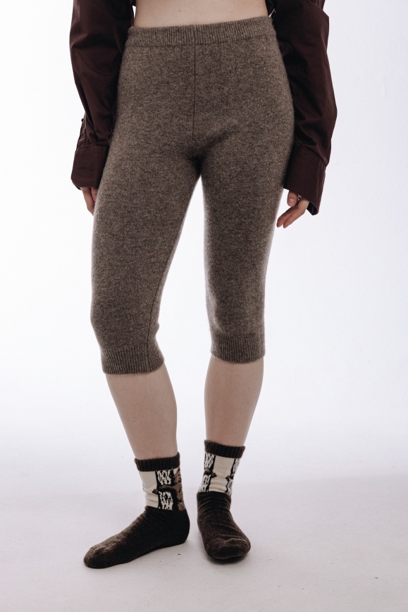 Купить Бриджи из 100% шерсти яка цвета капучино 