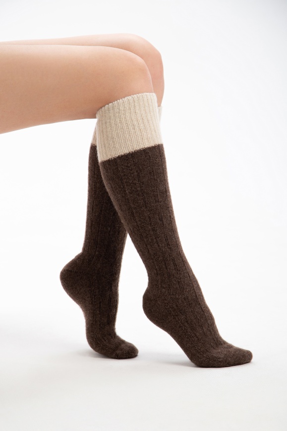 Купить Гольфы коричневые из 100% шерсти яка 