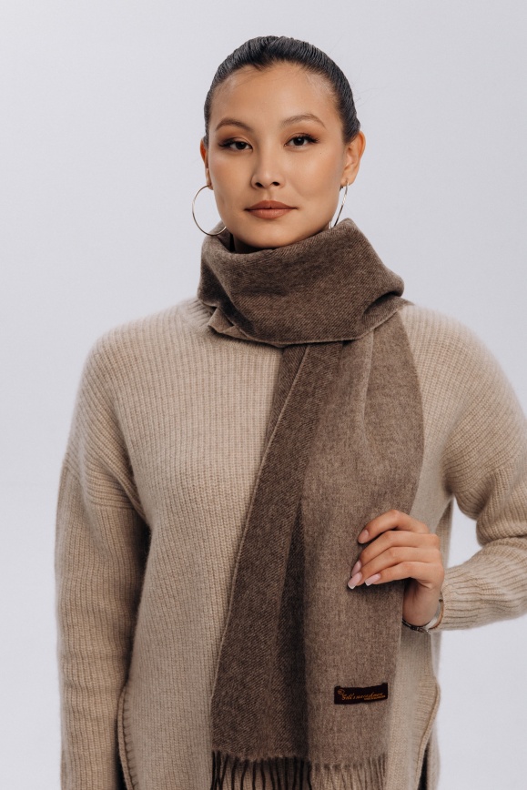 Купить Шарф из 100% шерсти яка цвета капучино 