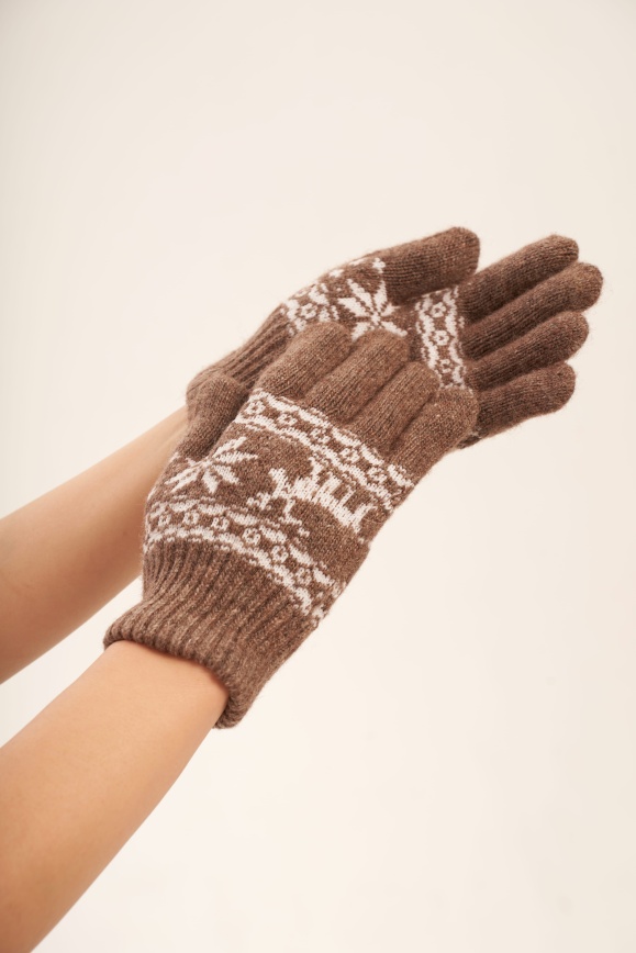 Купить Перчатки детские с узором из 100% шерсть яка 