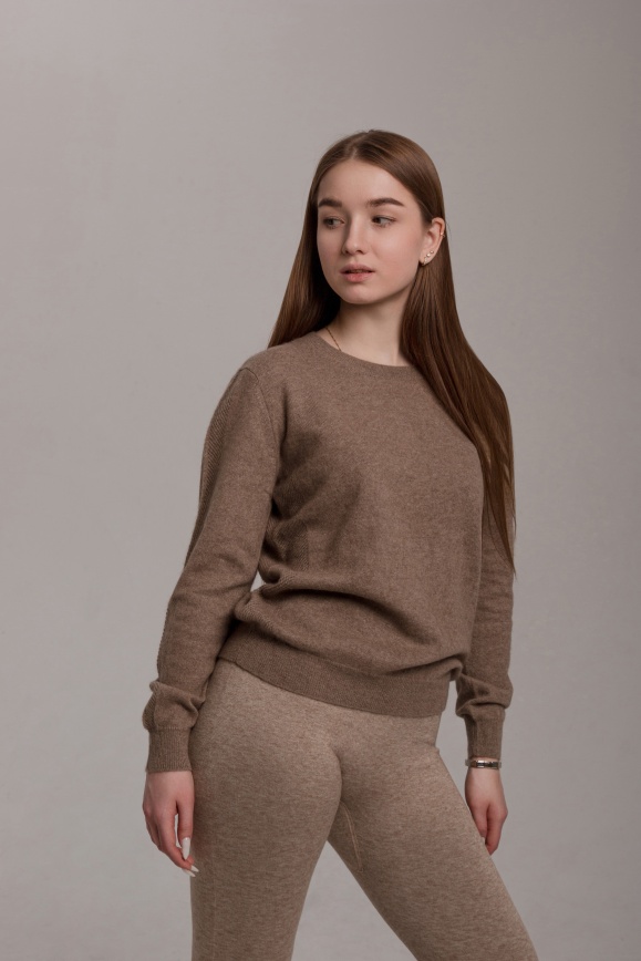 Купить Пуловер цвета капучино женский из 100% кашемира 