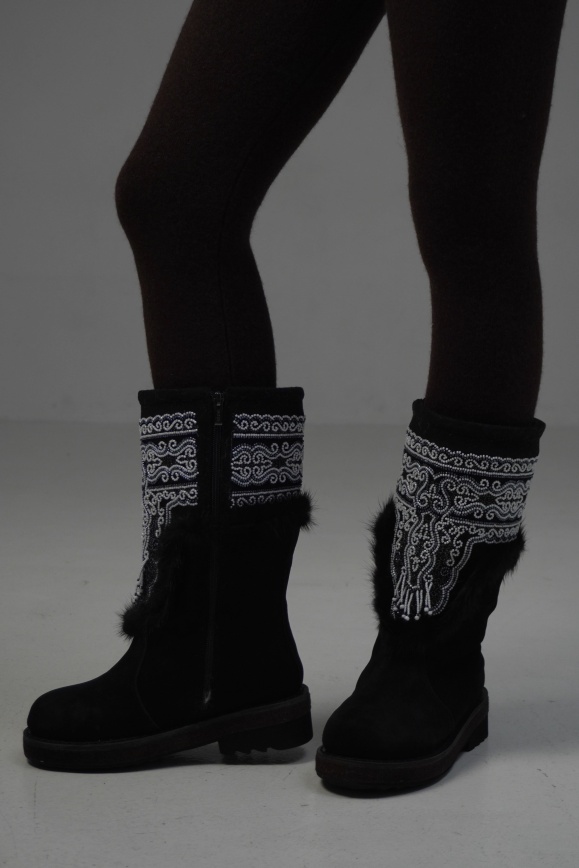Купить Унты чёрные замшевые 