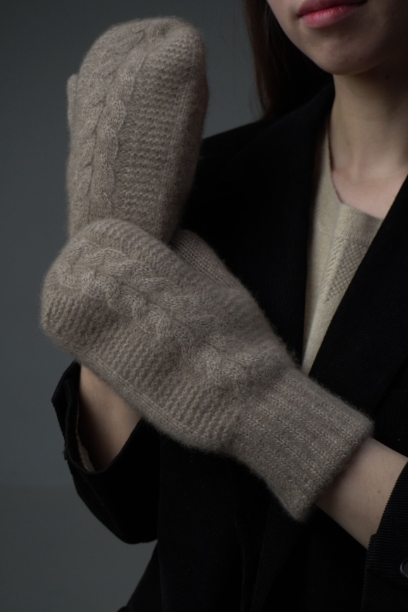 Купить Варежки цвета капучино из 100% кашемира 