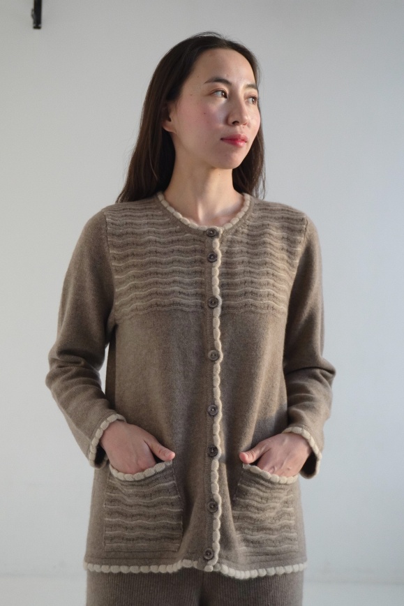 Купить Кардиган цвета капучино из 100% кашемира 