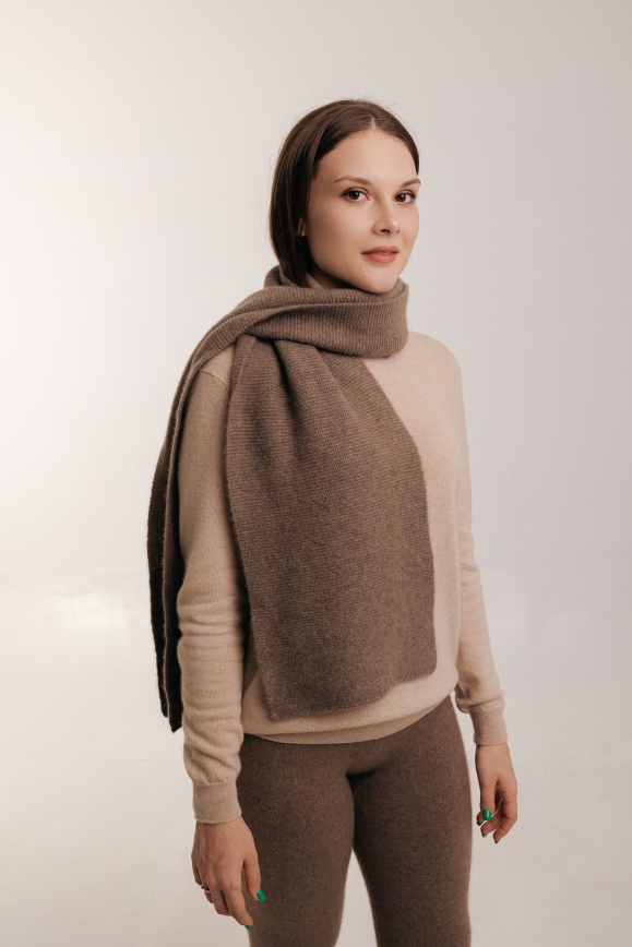 Купить Шарф из кашемира цвета капучино 