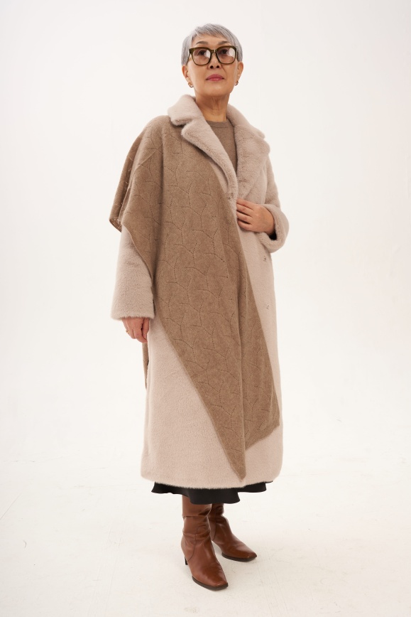 Купить Палантин цвета капучино из 100% кашемира 