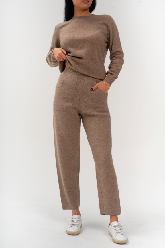 Купить Брюки из 100% шерсти яка цвета капучино 