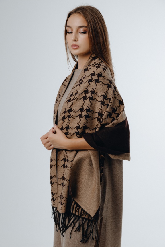 Купить Палантин двухцветный из 50% кашемира и 50% вискозы 