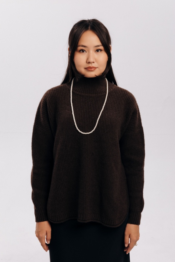 Купить Коричневый свитер из 100% пуха яка 