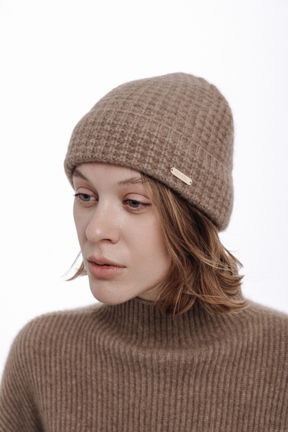 Купить Шапка из 100% кашемира капучино  Купить Шапка из 100% кашемира капучино