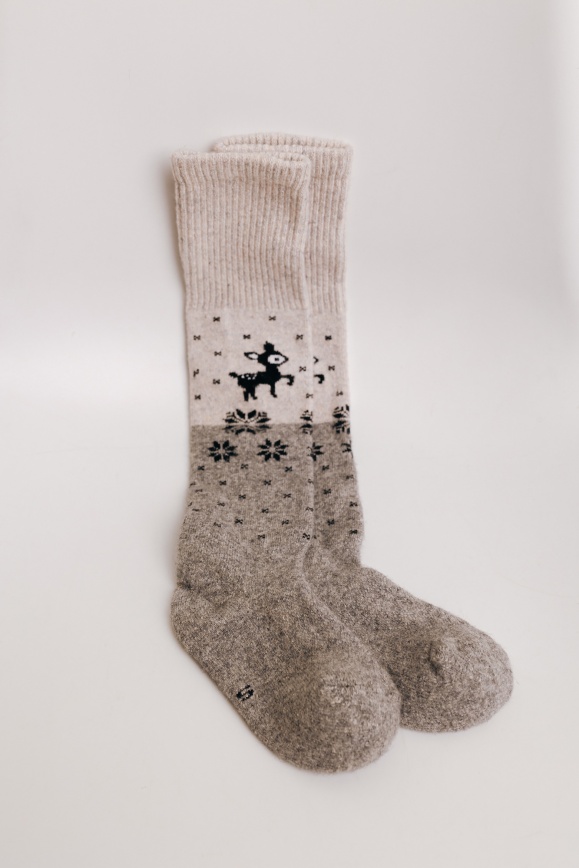 Купить Гольфы детские серые из 70% шерсти яка 