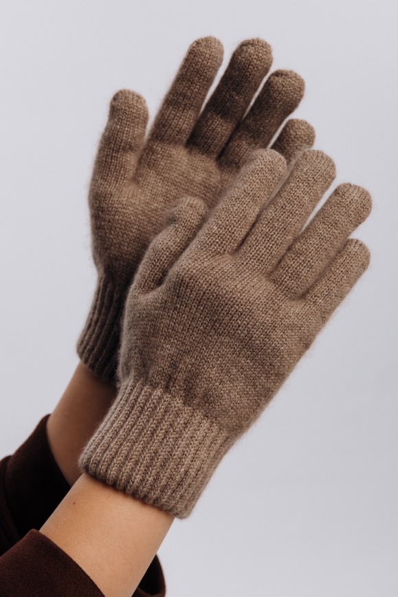Купить Перчатки из 100% кашемира цвета капучино 