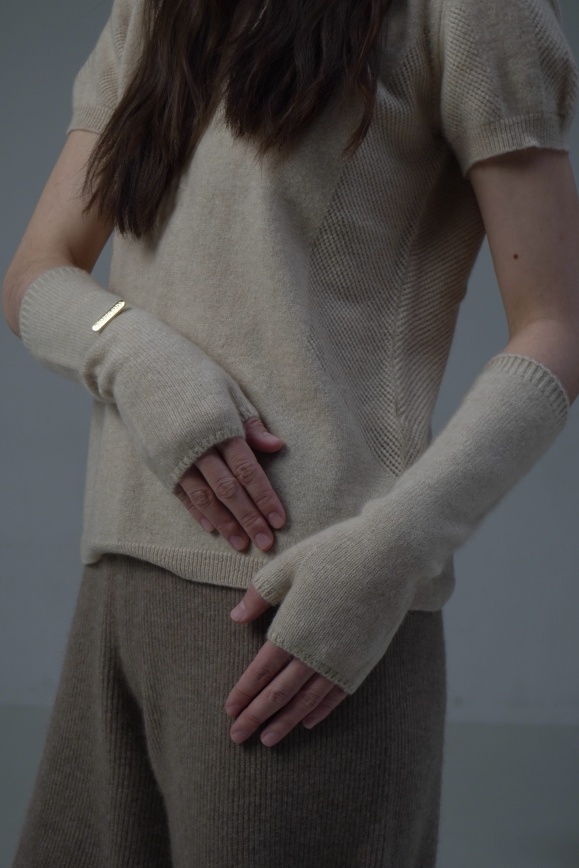 Купить Митенки из 100% кашемира бежевые 