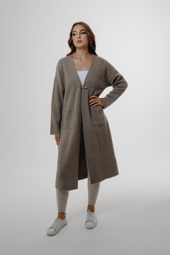 Купить Пальто цвета капучино из 100% кашемира 