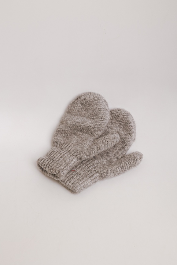 Купить Варежки детские серые из 100% шерсти яка 