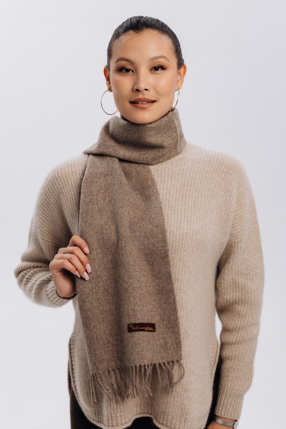 Купить Серый шарф из 100% шерсти яка 