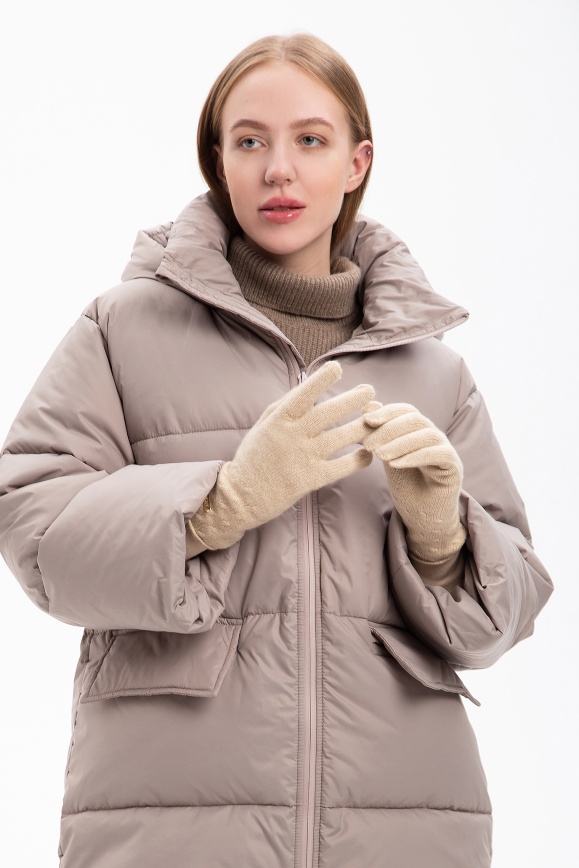 Купить Перчатки белые из 100% кашемира 