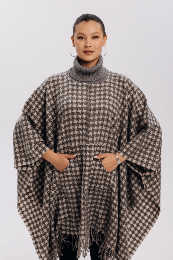 Купить Пончо двухцветное из 100% шерсти яка 