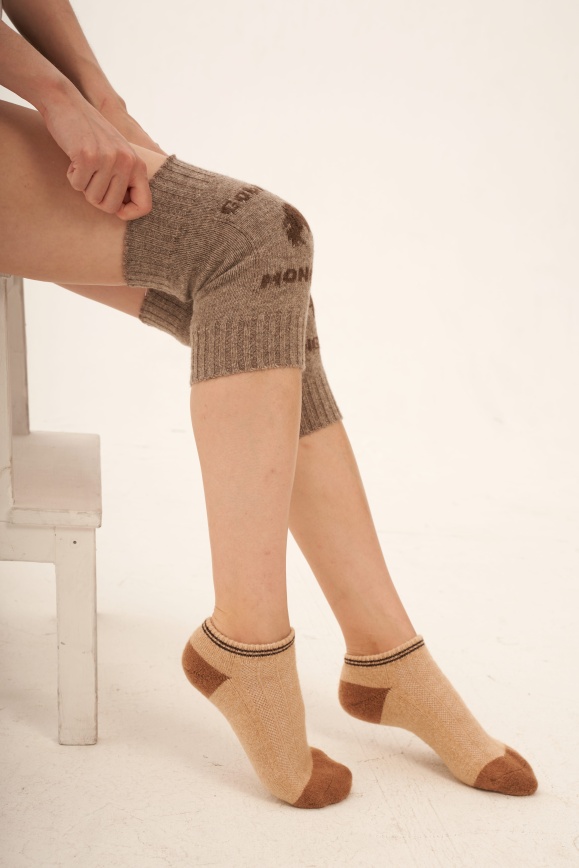 Купить Наколенники из 100% шерсти яка цвета капучино 