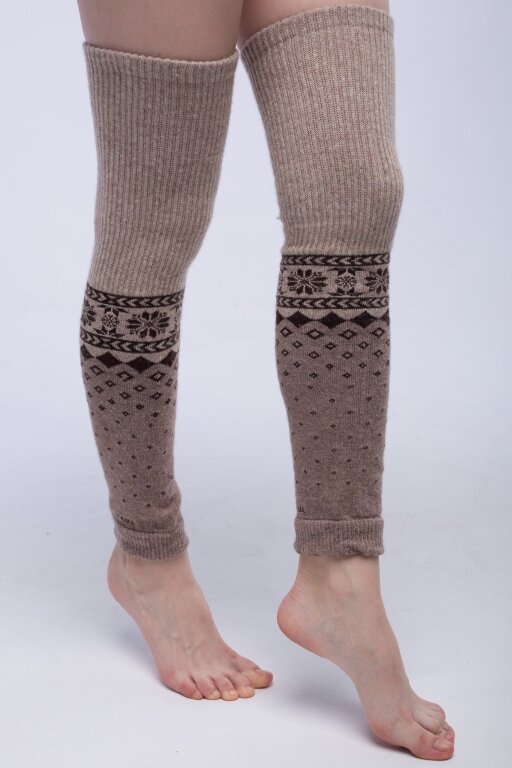 Купить Гетры серые из 70% шерсти яка 