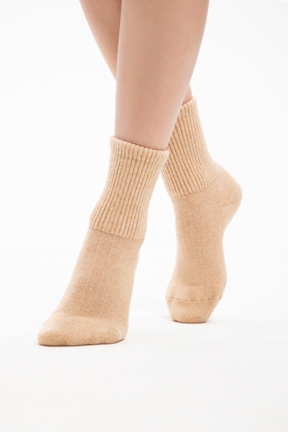 Купить Носки из 70% шерсти верблюда бежевые 