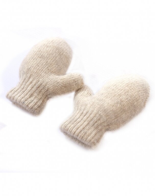 Купить Варежки бежевые детские из 100% шерсти верблюда 