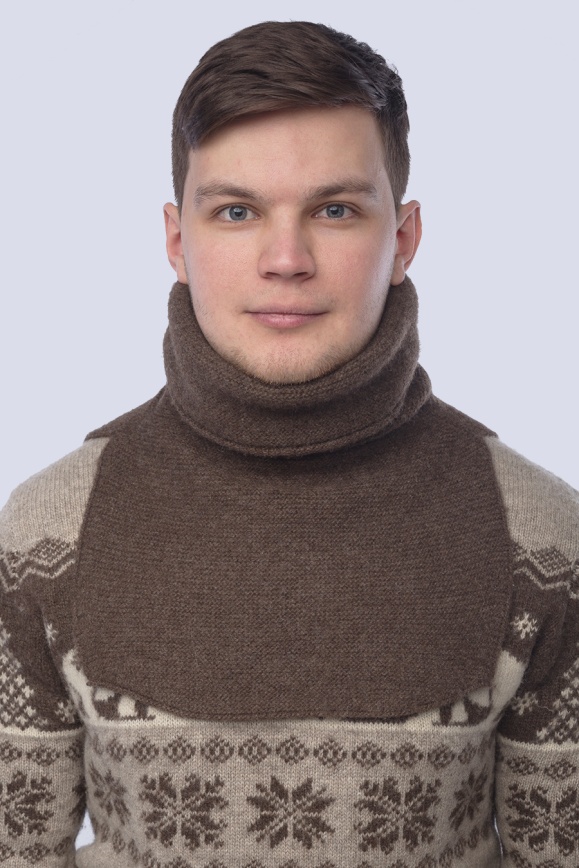 Купить Манишка коричневая из 100% шерсти яка 