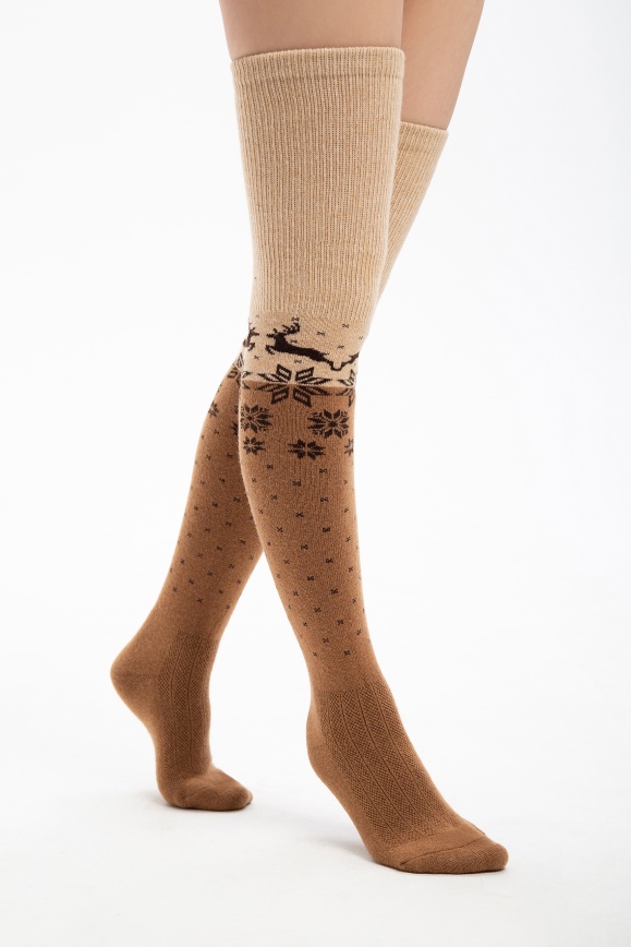 Купить Чулки песочные из 70% шерсти верблюда 