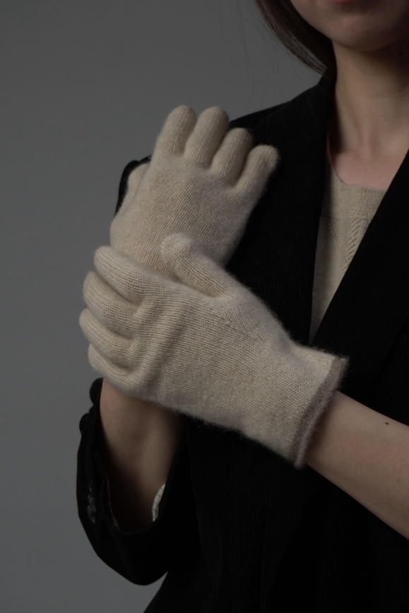 Купить Перчатки из 100% кашемира бежевые 