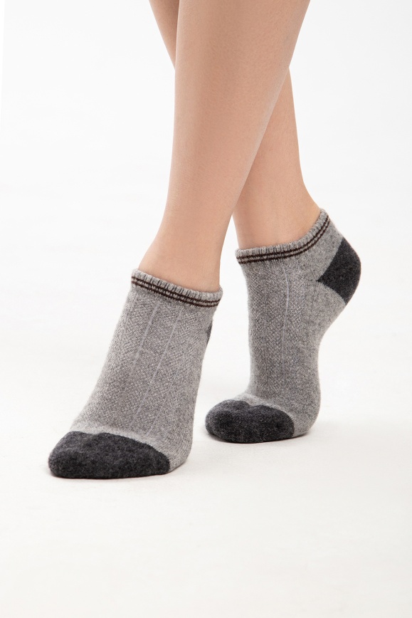 Купить Носки серые короткие из 70% шерсти яка 