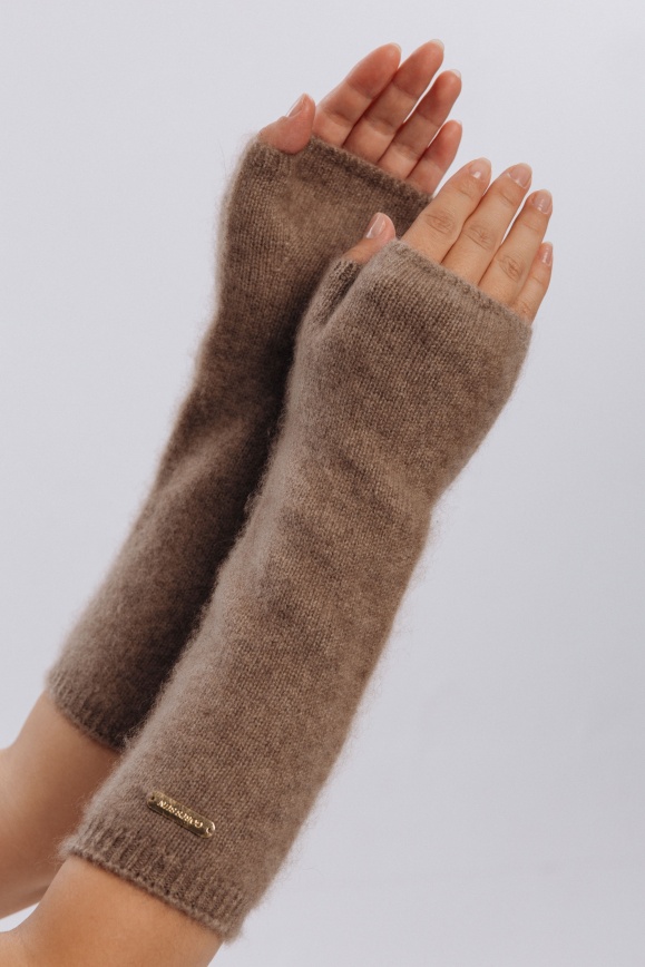 Купить Митенки из 100% кашемира цвета капучино 