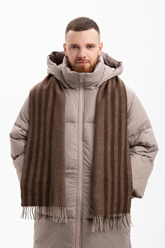 Купить Шарф коричневый из 100% шерсти яка 