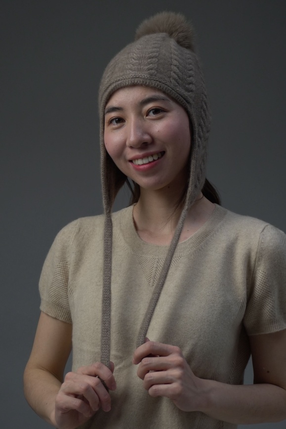 Купить Шапка-ушанка из 100% кашемира цвета капучино 