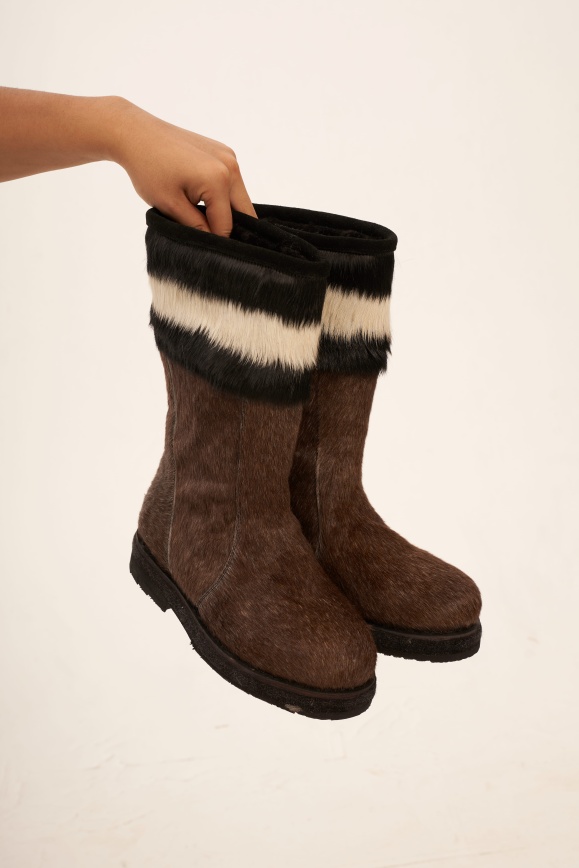 Купить Сапоги меховые коричневые 