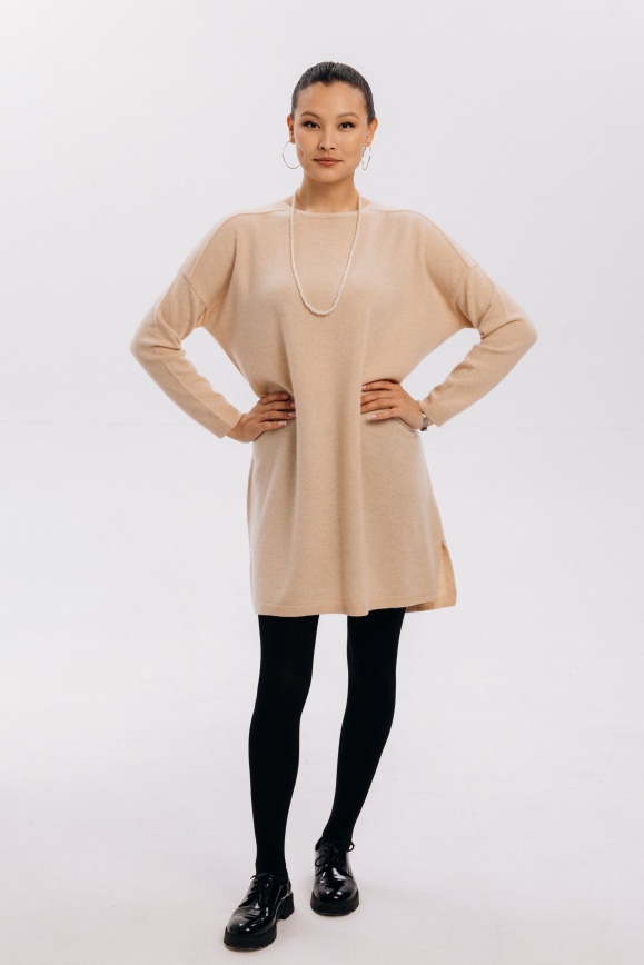 Купить Туника бежевая из 100% кашемира 