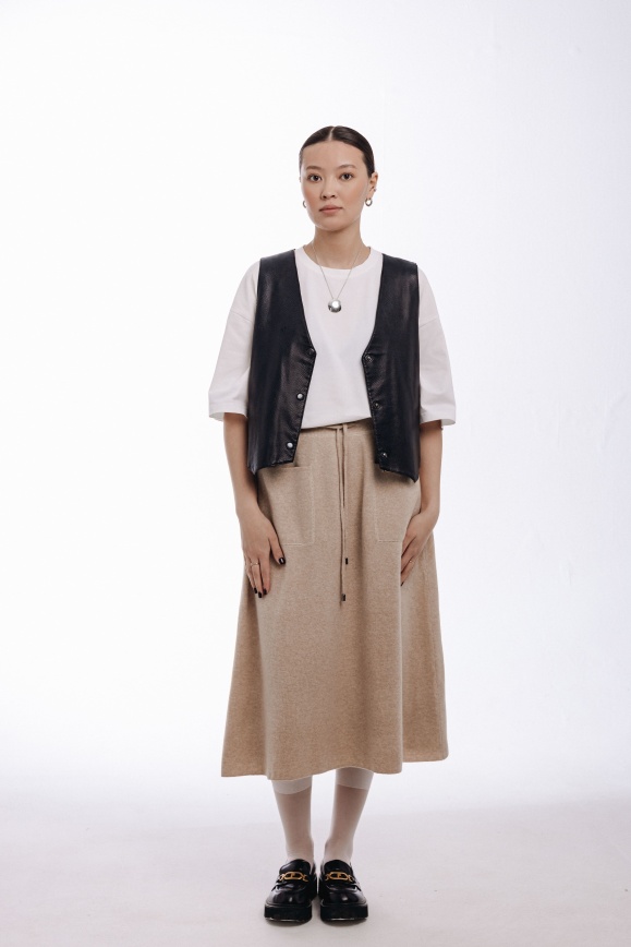 Купить Юбка бежевая из 100% шерсти верблюда 