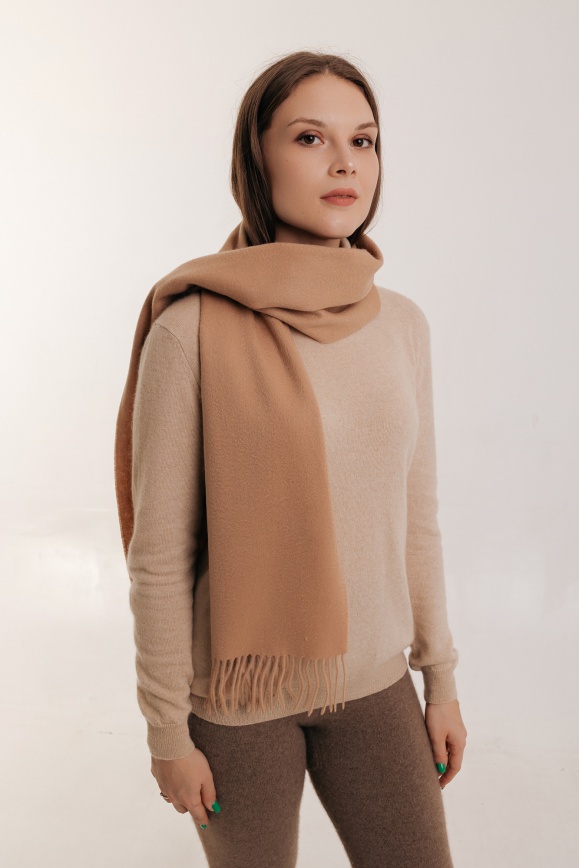 Купить Шарф песочный из 70% шерсти верблюда 