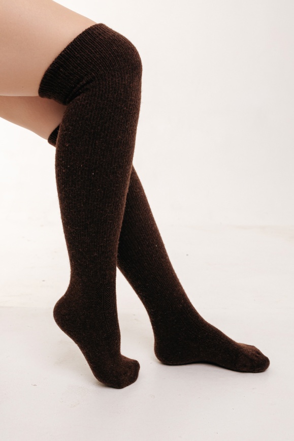 Купить Гольфы коричневые из 70% шерсти яка 