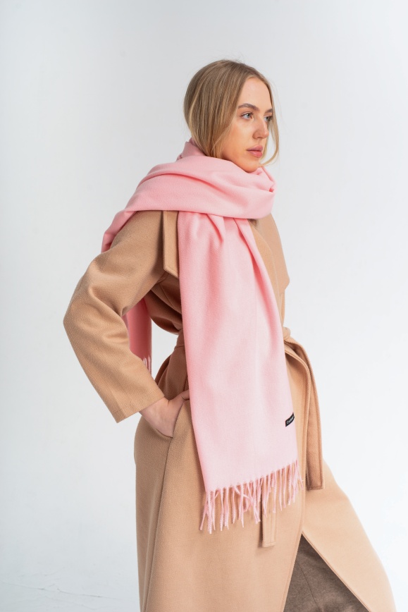 Купить Палантин розовый из 50% кашемира и 50% шерсти яка 