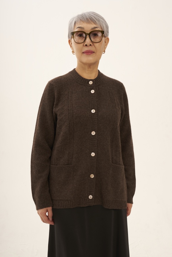 Купить Кардиган из 100% шерсти яка коричневый 