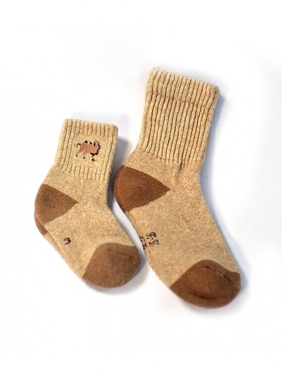 Купить Носки песочные детские из 70% шерсти верблюда 