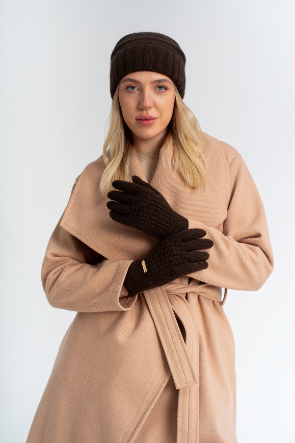 Купить Перчатки из 100% пуха яка коричневые 